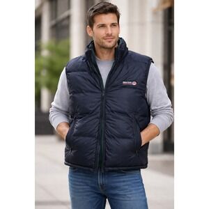 Vintage Nautica Competition EPG Puffer Vest Mens Duck Down Nylon Reversible L